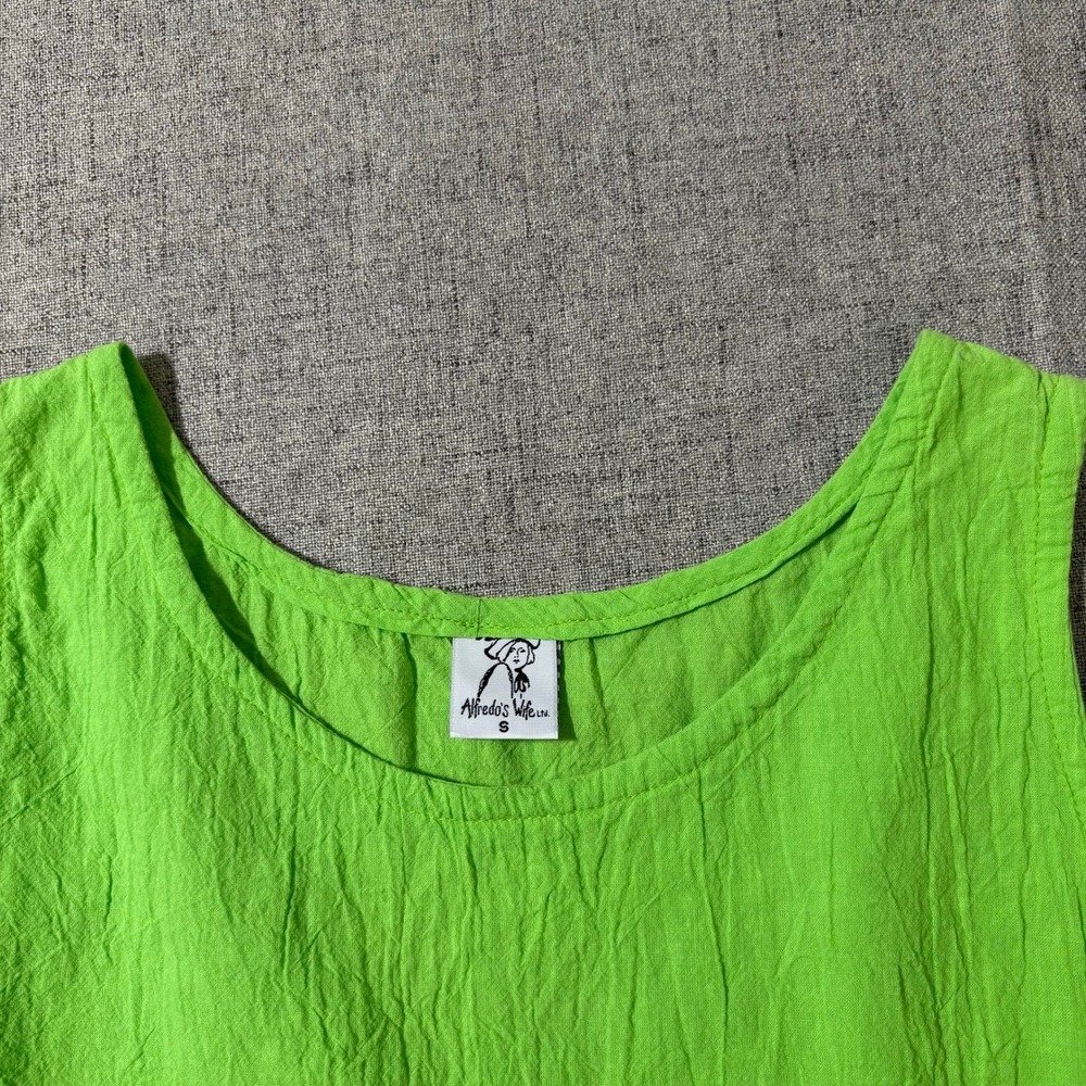 Alfredos Wife Pant Set Women Small Smocked Waist Ruffle Hem Capri Pants Green - Picture 9 of 13